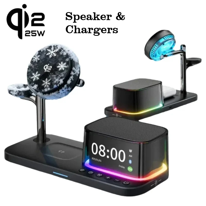 Wireless Charger Watch - Bluetooth Speaker ICE Cooling Magnetic Wireless