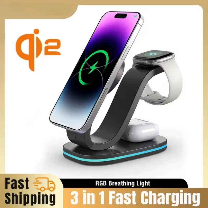 Wireless Charger Watch - qi2 3 in 1 Magnetic Wireless
