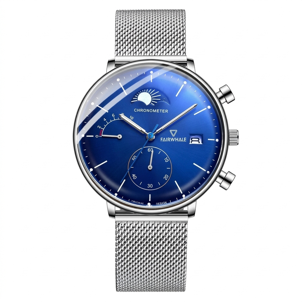 Mark Fairwhale Moon Phase Chro - Stainless Mesh Band recension och pris