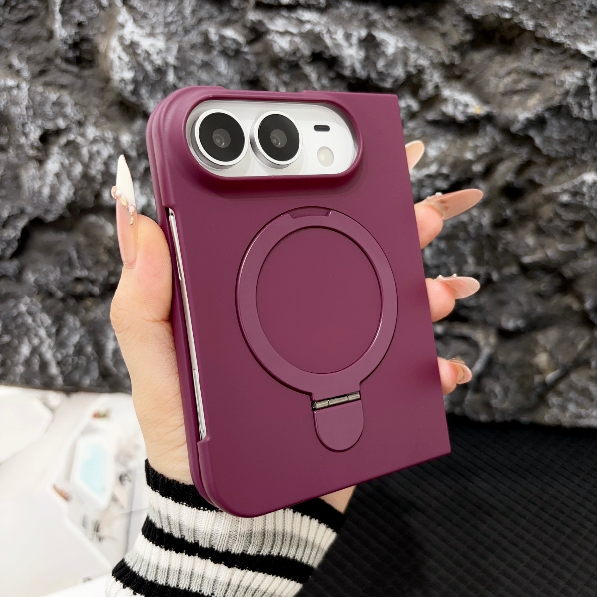 PC Skin Texture Ring Holder fo - Magnetic Charging Stand recension och pris