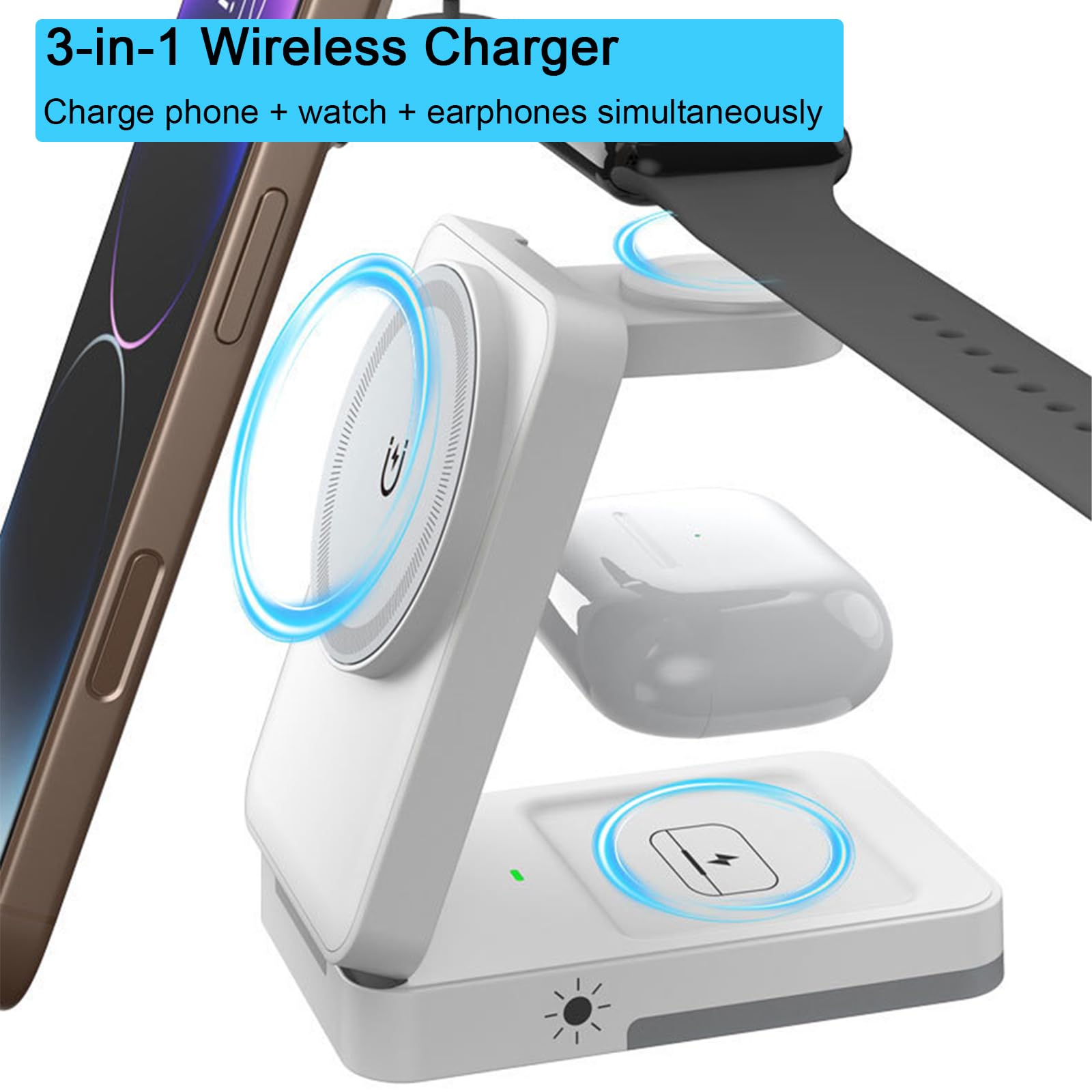 3-in-1 Foldable Wireless Charg - Wireless Charger Watch recension och pris