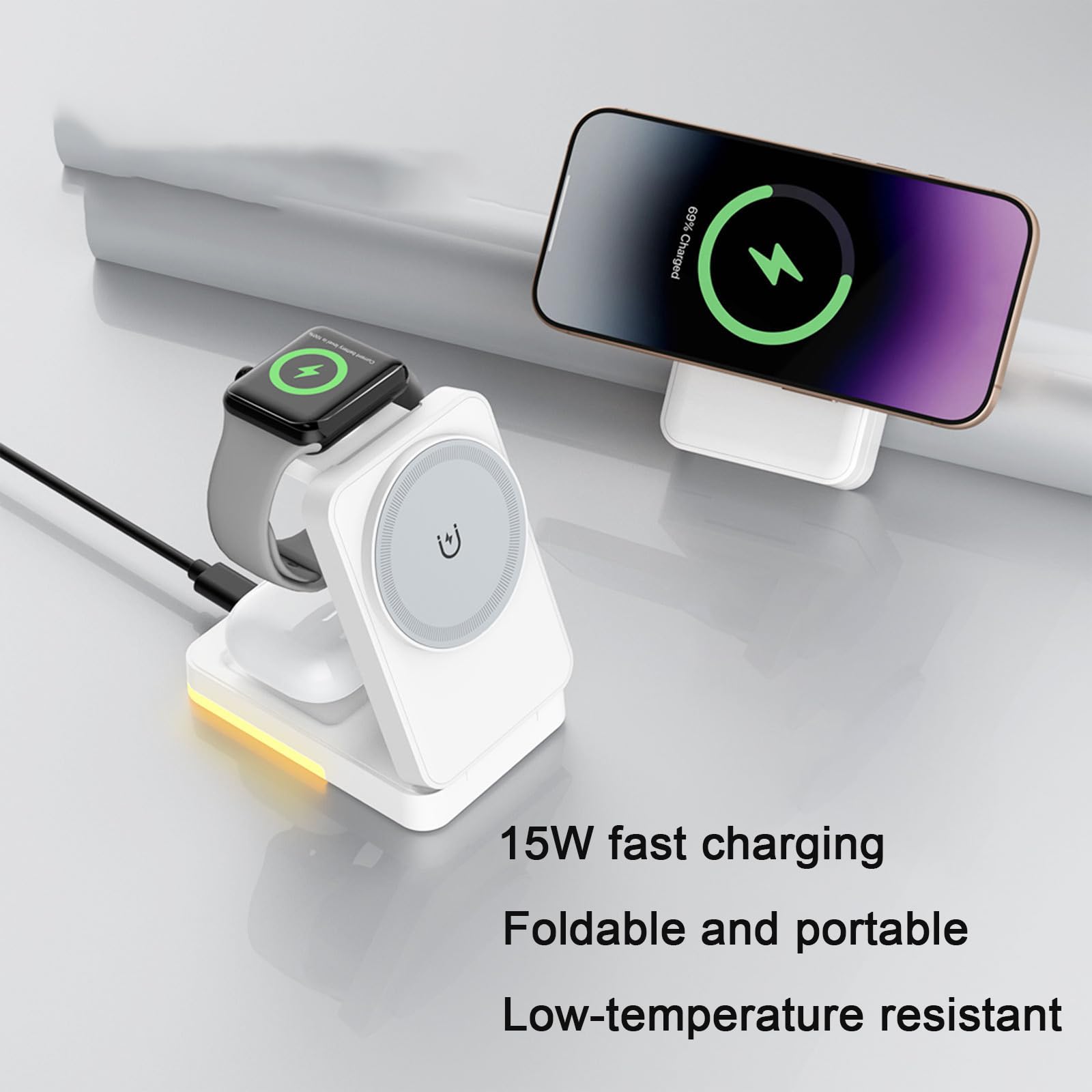 3-in-1 Foldable Wireless Charg - Wireless Charger Watch recension och pris