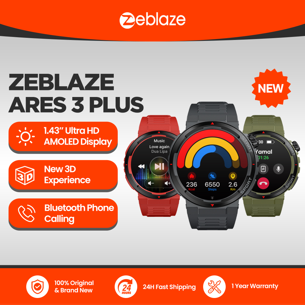 New Zeblaze Ares 3 Plus 1.43'' - Smartwatch Face recension och pris