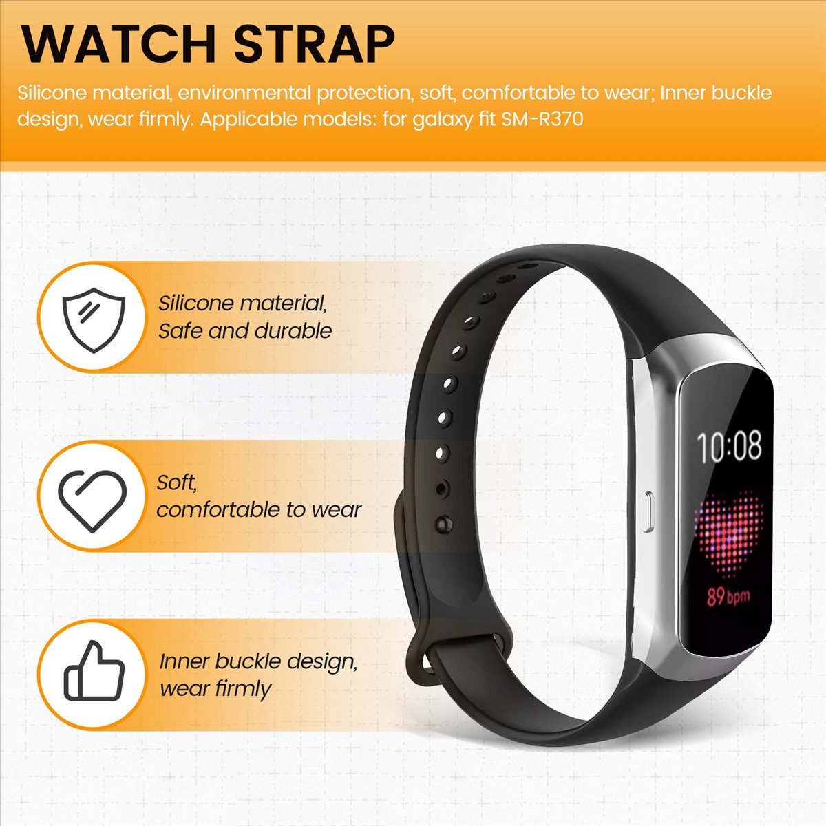 A49T Sport WatchBand Strap for - Silicone Band Replacement recension och pris